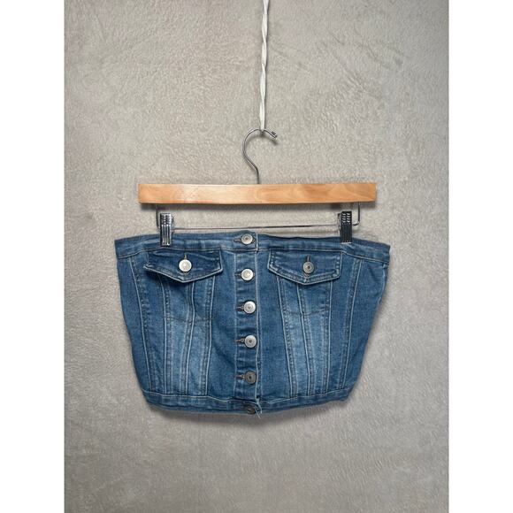 Rue‎ 21 Denim Tube Top Womens Size Small - Picture 1 of 5